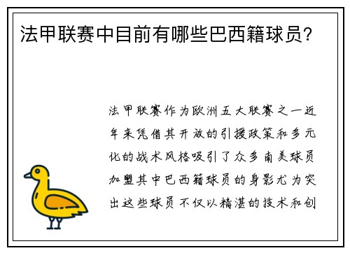法甲联赛中目前有哪些巴西籍球员？
